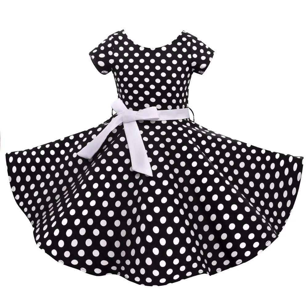 Платье детское хлопковое в красный горошек ретро-стиле | Детская одежда и обувь