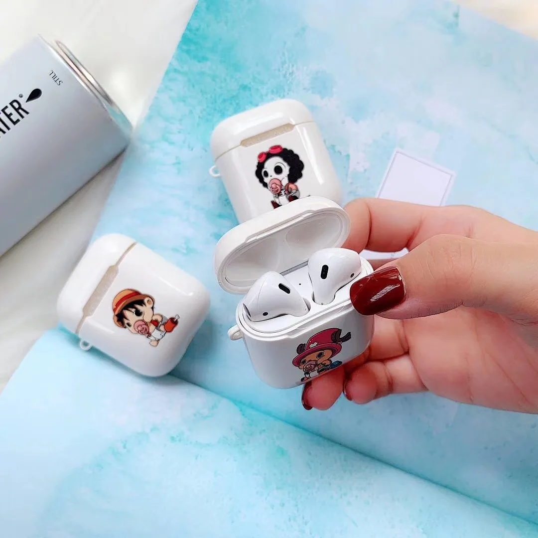 Цельный чехол для Apple Airpods Япония аниме Белый Жесткий ПК Луффи Чоппер детский