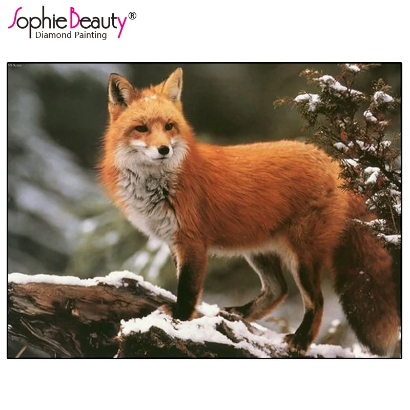 

Sophie Beauty Diy Алмазная картина вышивка крестиком красота Снежная лиса полная вышивка Стразы мозаика украшение ручной работы