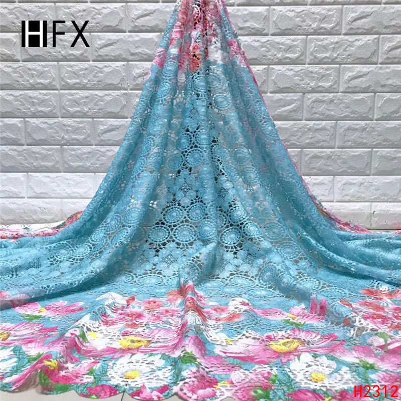 HFX африканская кружевная ткань желтого цвета гипюр 2019 высокое качество