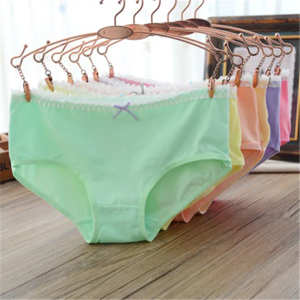 

6pcs/lot New Solid Teenage Girls Underwear Cotton Girls' Panties Calcinha Infantil Young Girls Underwear For Kids