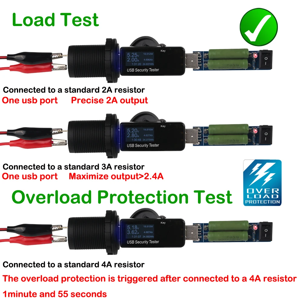 Универсальное автомобильное зарядное устройство с двумя usb-разъемами 5V 2.1A 4.2A водонепроницаемый адаптер питания для мотоцикла/автомобиля