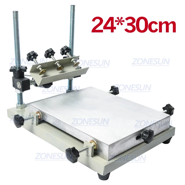 24x30cm ZONESUN Высокоточный трафарет принтер шелкотрафаретный принтер SMT паяльная паста шелкотрафаретная печатная машина для металла, пластика, дерева - Цвет: 24x30cm