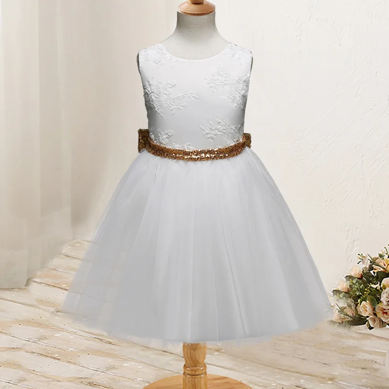 Рождественское платье для маленьких девочек Новинка 2018 года Детское с блестками