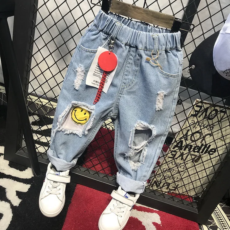 

Children Broken Hole Jeans New Boys Girls Jeans Fashion 2-6Years Baby Children Jeans Autumn High Quality Kids Trousers