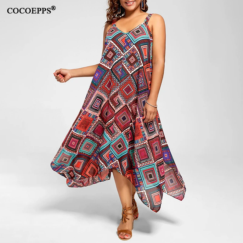 Женское платье на бретельках летнее с v образным вырезом и цветочным принтом