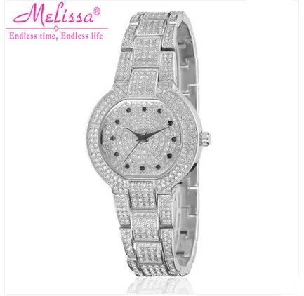 

MELISSA New Stylish Women Vintage Bracelet Watches Luxury Full Crystals Dress Wrist watch Japan Quartz Reloj Montre Femme F8046