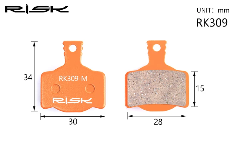 RK309 RISK 1 пара велосипедных дисковых тормозных колодок полностью из металлического материала оранжевая велосипедная горная велосипедная тормозная колодка для спуска под гору XT SHIMANO AVID - Цвет: RK309