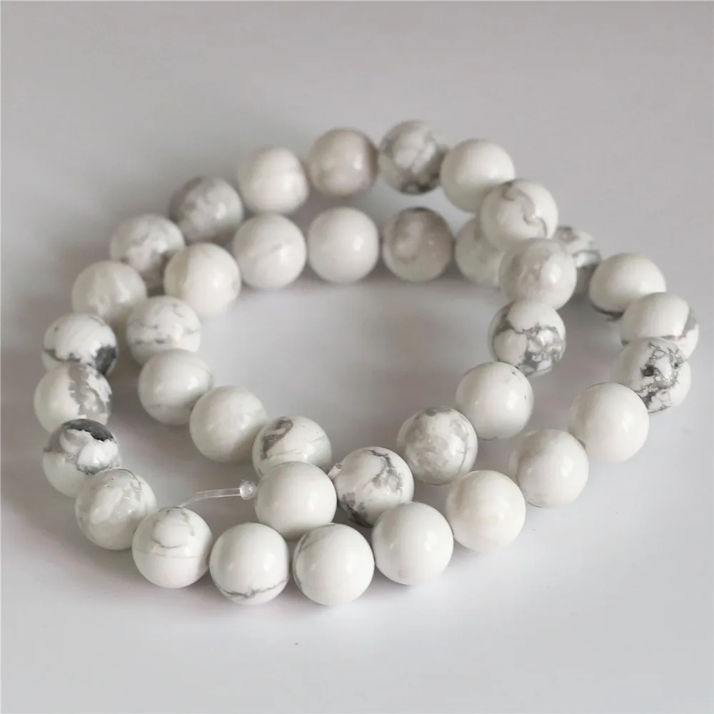 

10mm 140pcs/lot Round Natural White Magnesites Stone Beads For Bracelets Men Women Wholesale DIY Making Jewelry Accessories