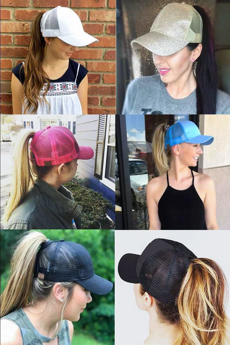 Quaslover блестящая Бейсбол Кепки Для женщин грязный булочка Snapback летние сетчатые Шапки Регулируемый Повседневное Спорт с блестками в стиле хип Кепки ковбойские шляпы