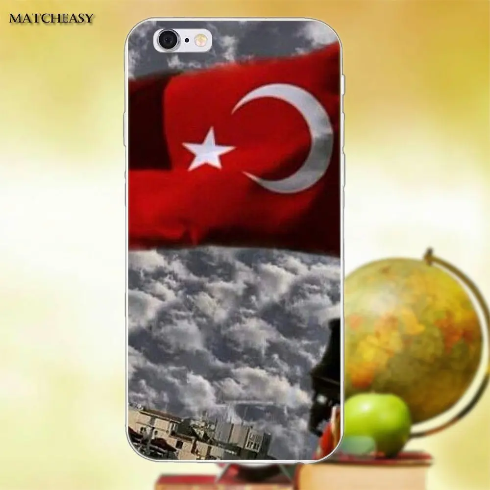 Мягкий силиконовый прозрачный чехол из ТПУ с турецким флагом для Apple iPhone X XS Max XR 4 4S