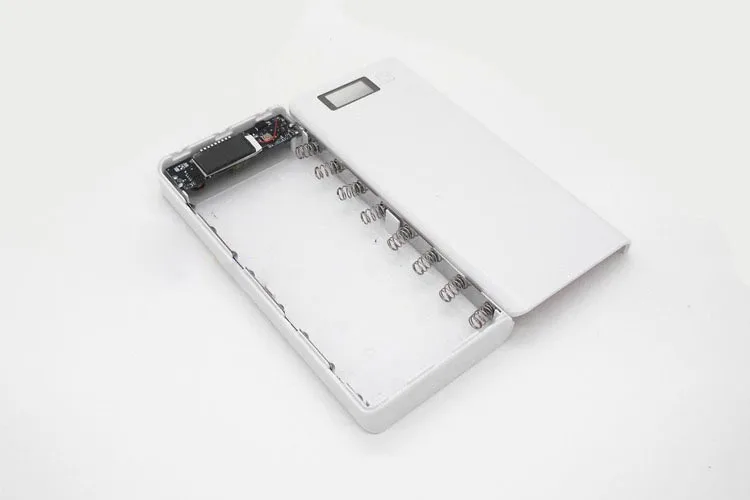 white 8 Универсальный 2A 8*18650 5x18650 ЖК-дисплей двойной USB зарядное устройство комплект DIY 18650 Коробка Внешний Аккумулятор Чехол зарядное устройство с фонариком для телефона - Цвет: white 8