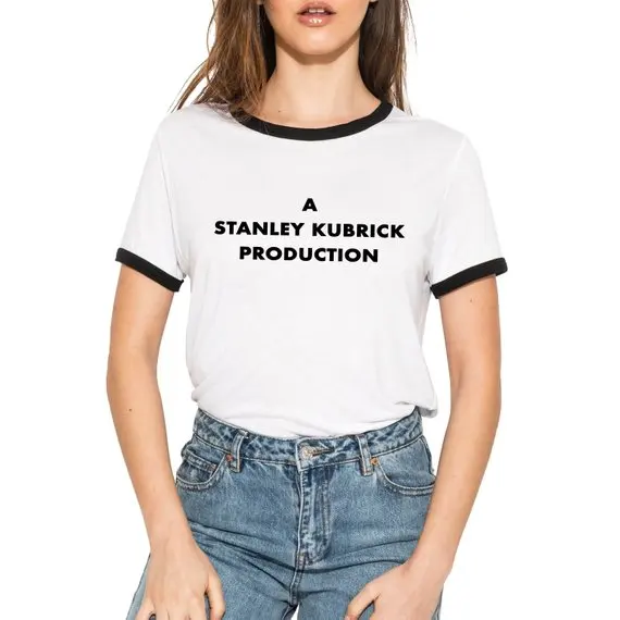 

Sugarbaby A Stanley Kubrick Production Ringer T-Shirt Tee Womens Slogan Graphic Tumblr Retro Grunge Vintage Tops Goth Kawaii Art