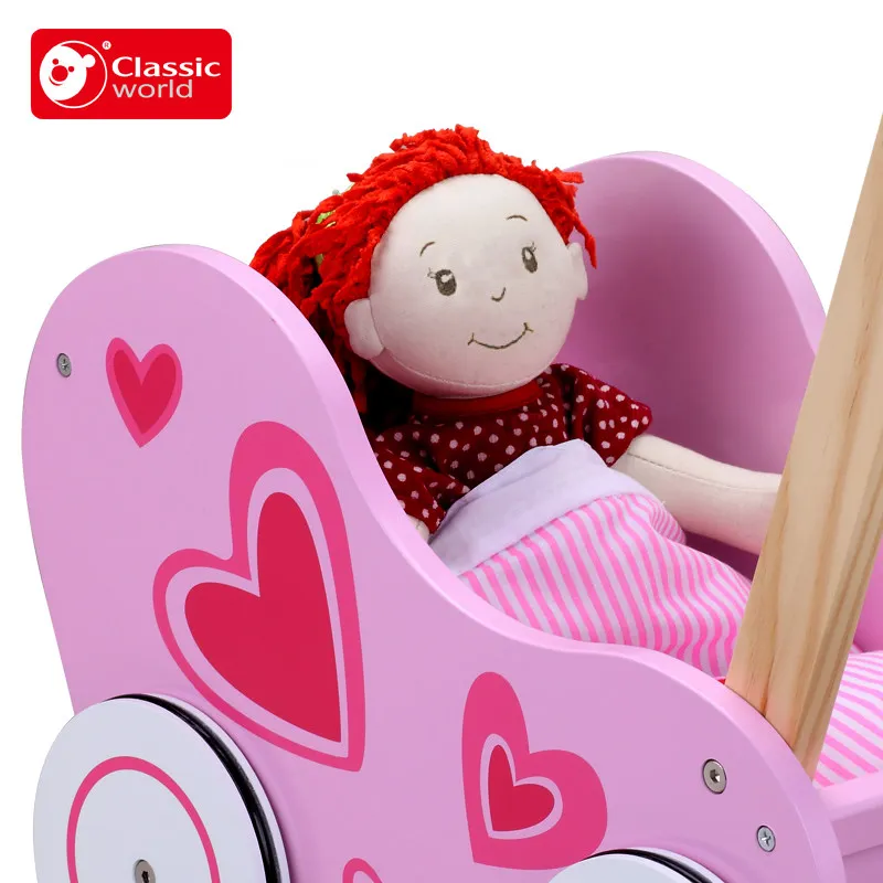 Розовая детская коляска принцессы с сердцем| |