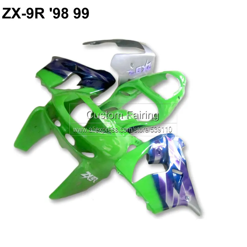 Комплект обтекателей для мотоцикла Kawasaki ZX9R zx 9r 1998 1999 Ninja синие серебряные