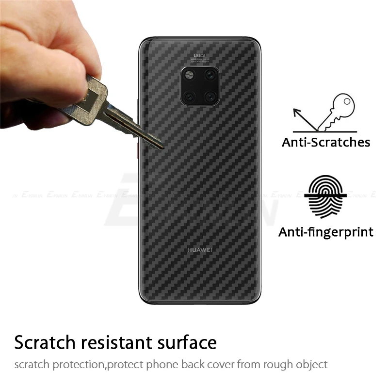 Задняя крышка из углеродного волокна для защиты экрана Huawei Mate 40 40E 30 30E RS 9 10 20 20X X Lite