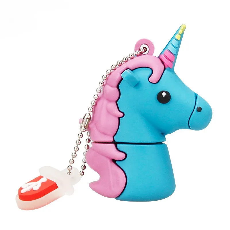 Usb флеш-накопитель 128 ГБ, мультипликационный единорог, серия 4 ГБ, 8 ГБ, 16 ГБ, флеш-накопитель 32 ГБ, флешка 64 ГБ, USB карта памяти с милой лошадкой, лучший подарок на свадьбу