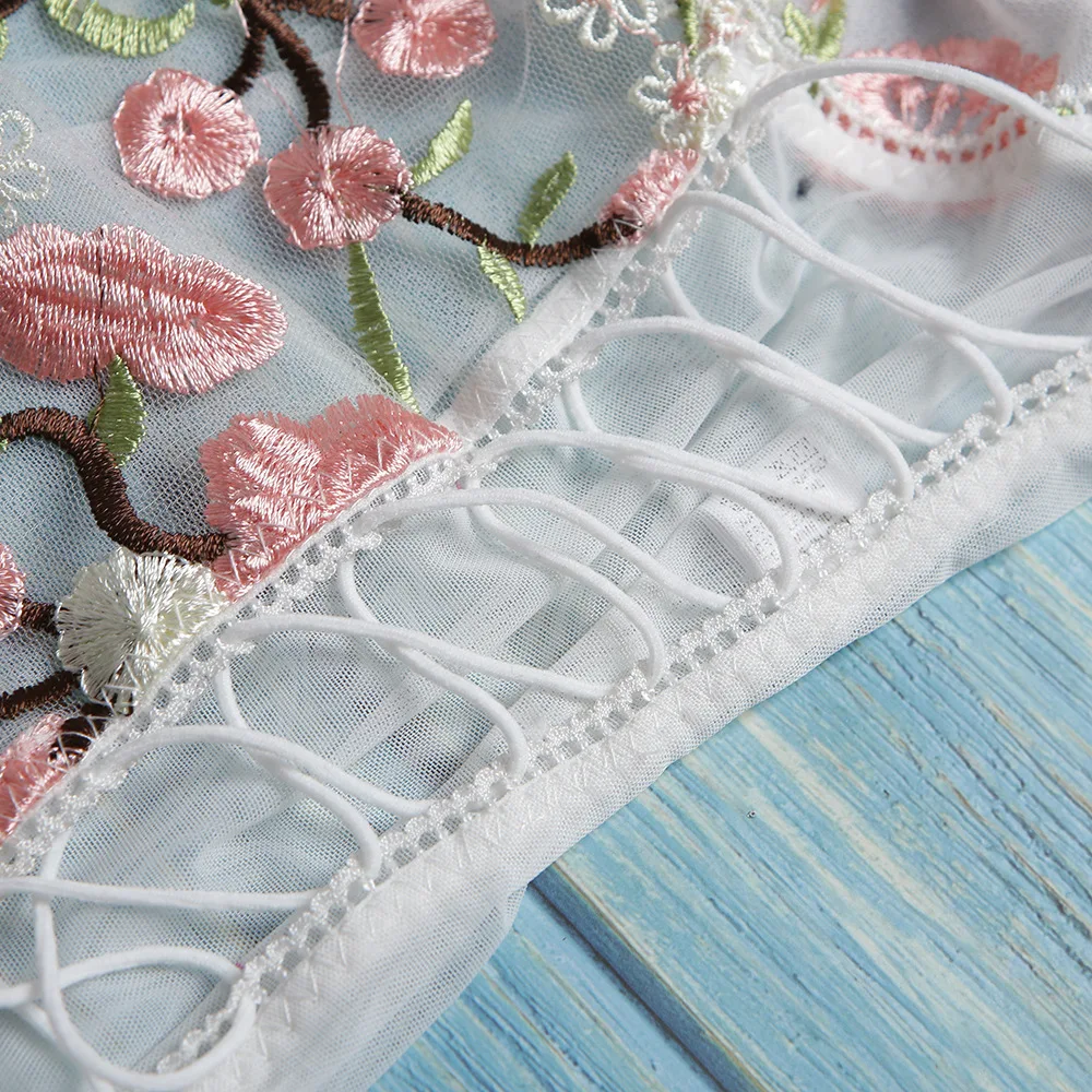 Летнее кружевное сексуальное боди без рукавов с цветочной вышивкой, эротический комбинезон с ремешками и вырезами из сетчатой ткани WP7375SV
