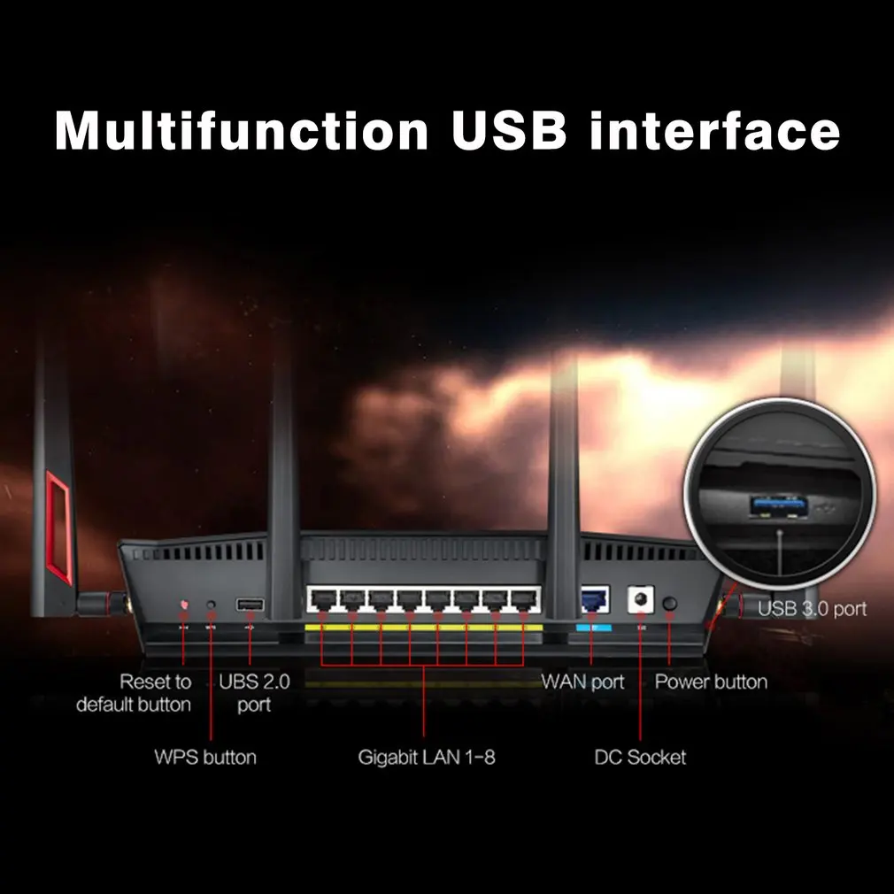ASUS RT-AC88U двухдиапазонный ГБ беспроводной маршрутизатор с 4 внешними антеннами высокоскоростной двойной USB Wifi усилитель сигнала