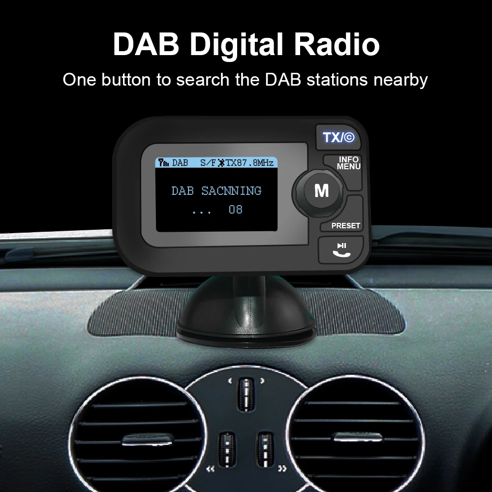 In-Car DAB Digital Radio with FM Transmitter, 2.3