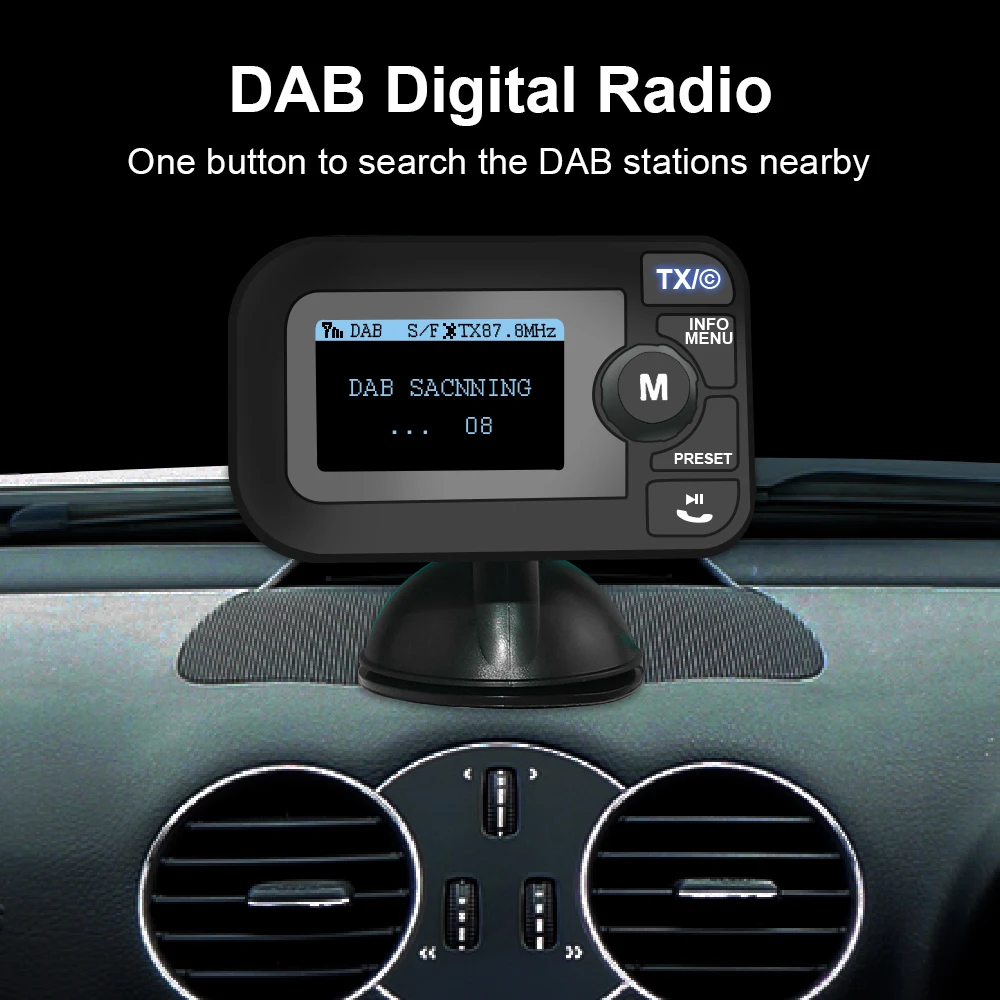 In Car DAB цифровое радио с fm передатчиком 2 3 &quotЖК экран Bluetooth приемник Micro SD/TF карта
