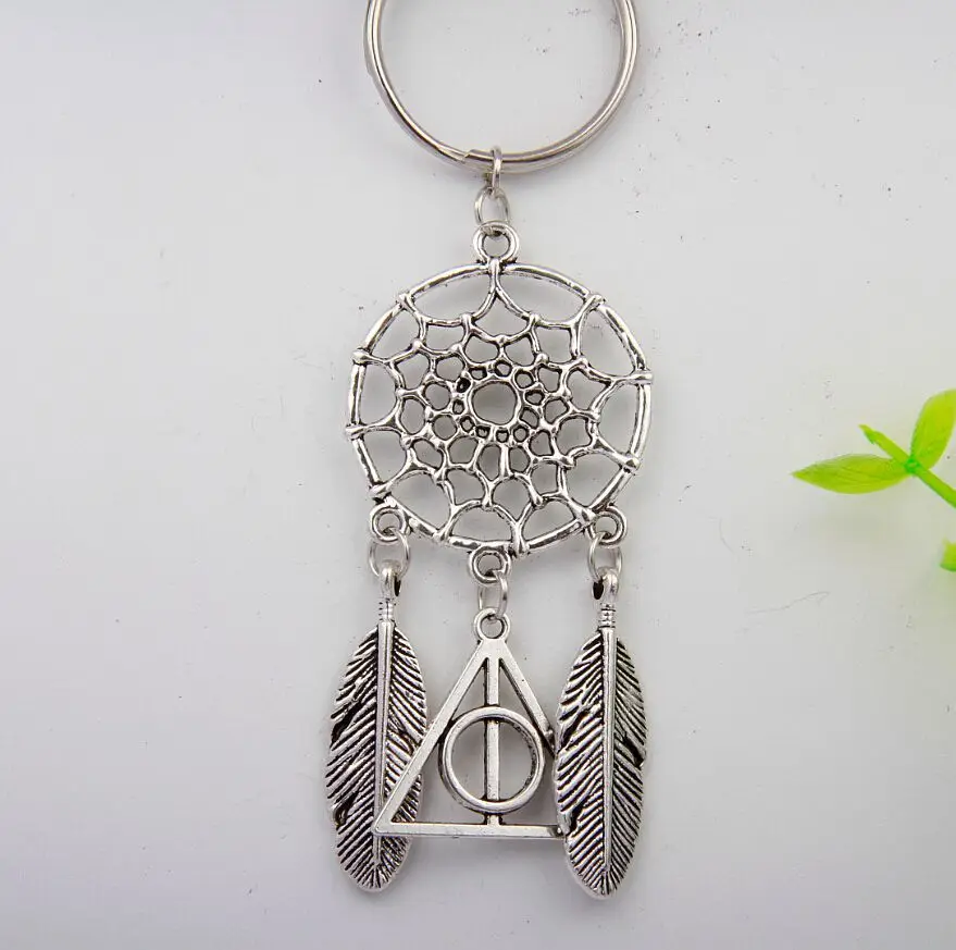 Античное серебряное кольцо для ключей в стиле стимпанк 20 шт. Ловца снов перо и