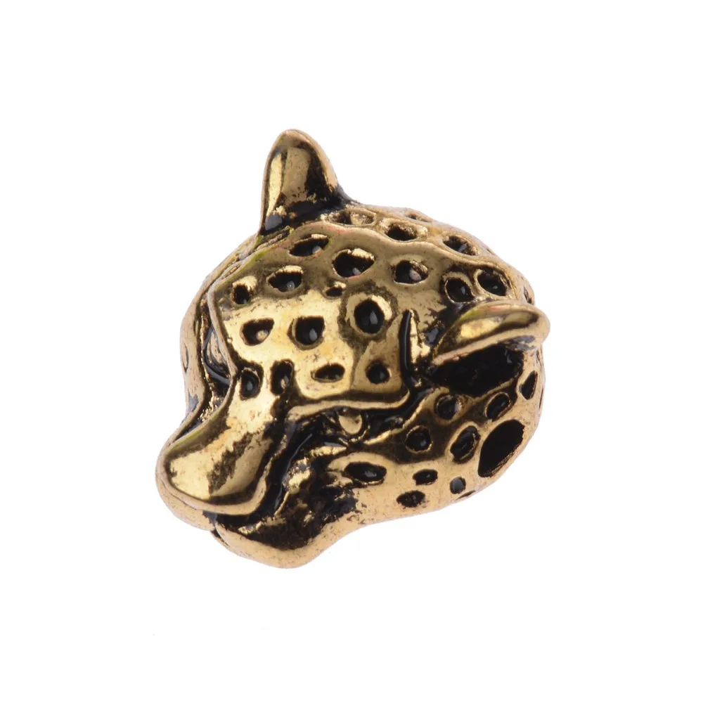 5 шт. оптовая продажа много золотых леопардовых головок сплав для мужчин шарм