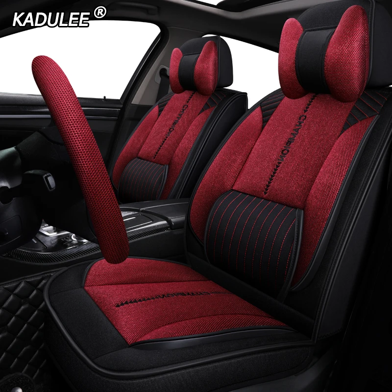KADULEE Авто льняные автомобильные чехлы для skoda karoq dodge ram 1500 suzuki ignis citroen c4 grand picasso ford explorer автокресла