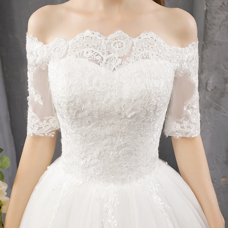 Vestidos De Novia элегантное кружевное свадебное платье с вырезом лодочкой и открытыми