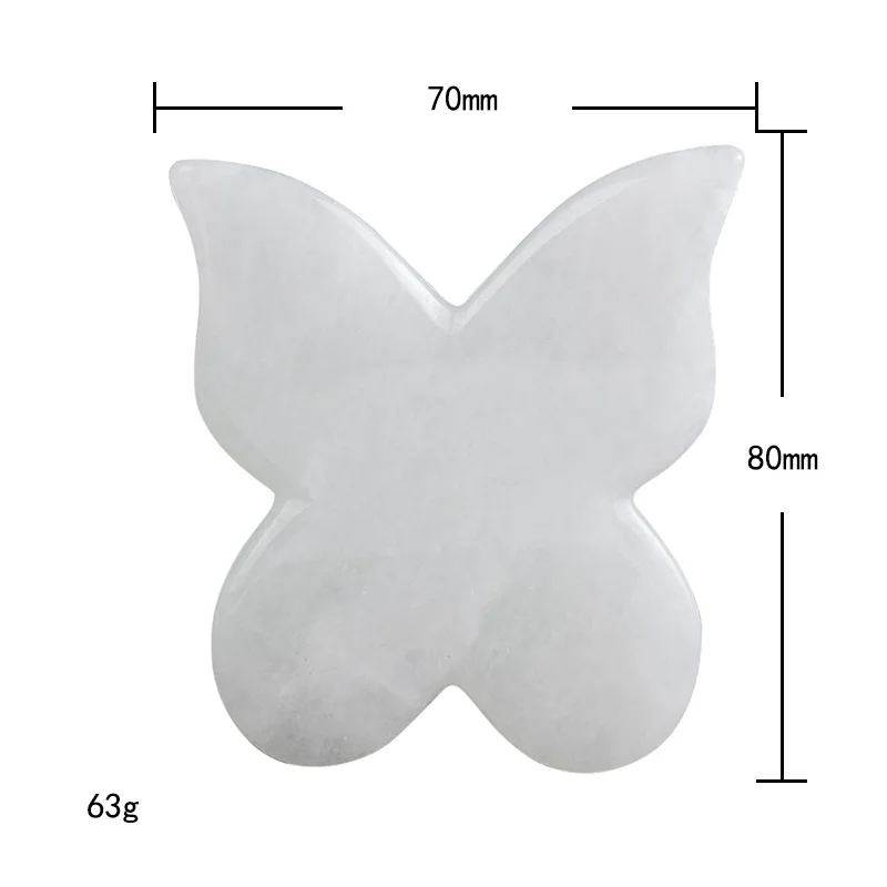 Массажер для лица из белого нефрита 2 шт. натуральный кристалл Бабочка задняя