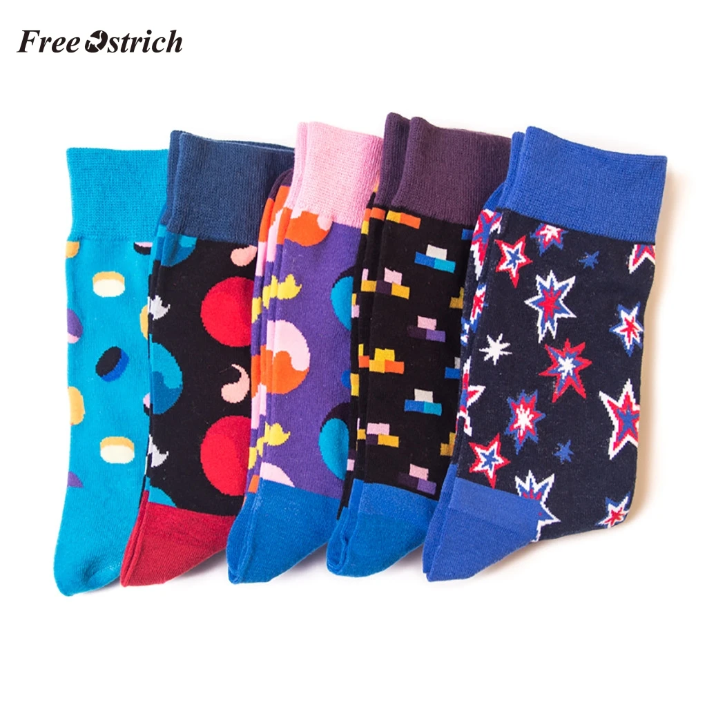 Бесплатная доставка мужские хлопковые милые разноцветные носки с принтом