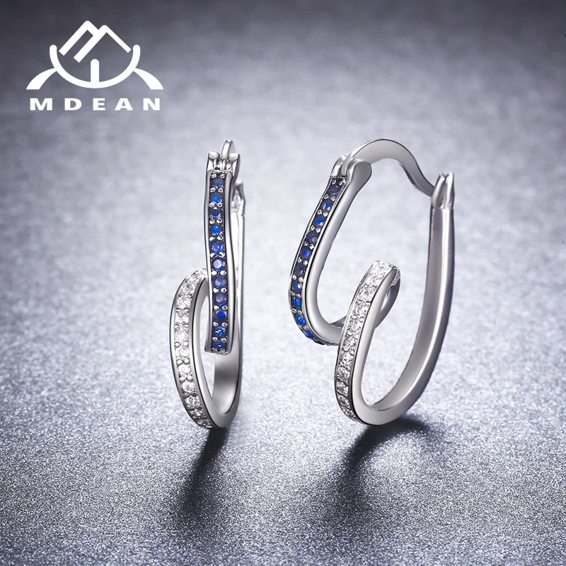 MDEAN, серьги-кольца с цирконом белого золота, AAA, для женщин, свадебные, Букле д 'Орель, ювелирные изделия, серьги MSE075