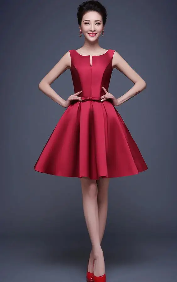 Burgundy Vestidos de festa para senhoras casamento2019 Новое атласное сексуальное платье с v-образным вырезом трапециевидной формы, ярко-синее, бордовое, зеленое, цвета шампанского, платье подружки невесты - Цвет: Burgundy