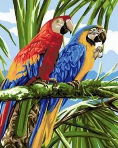 9100 Macaw Rainforest Bird краска по номерам наборы для взрослых DIY|Картины номерам| |