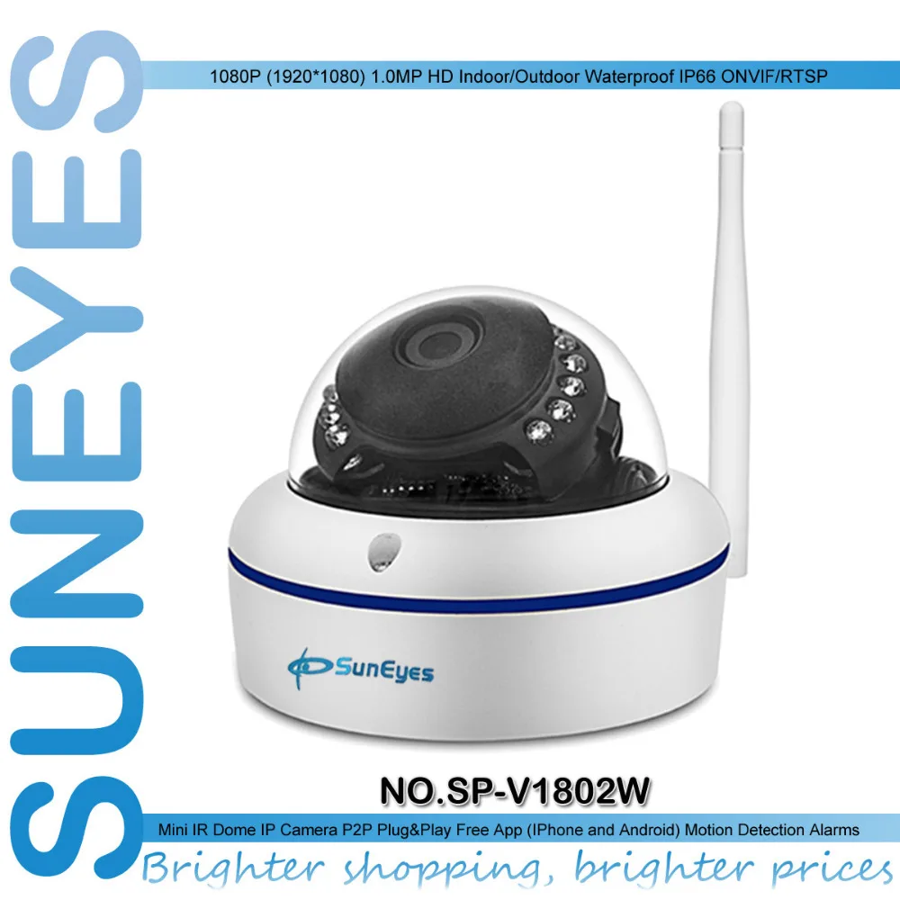 SunEyes SP V702W/V1802W Беспроводная HD Wifi купольная ip камера с 720 P и 1080 опционально|dome camera|dome