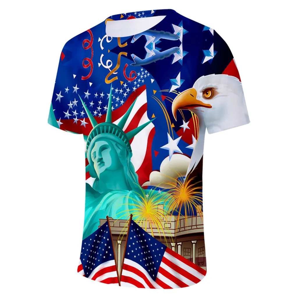 Мужская Новинка США с принтом в виде американского флага спортивные рубашки