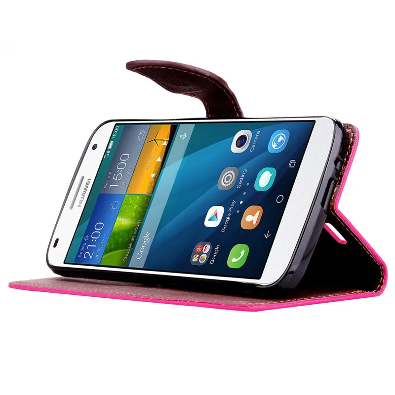 Чехол для Huawei G7 Роскошный кожаный флип кошелек с подставкой чехол телефона Ascend L01