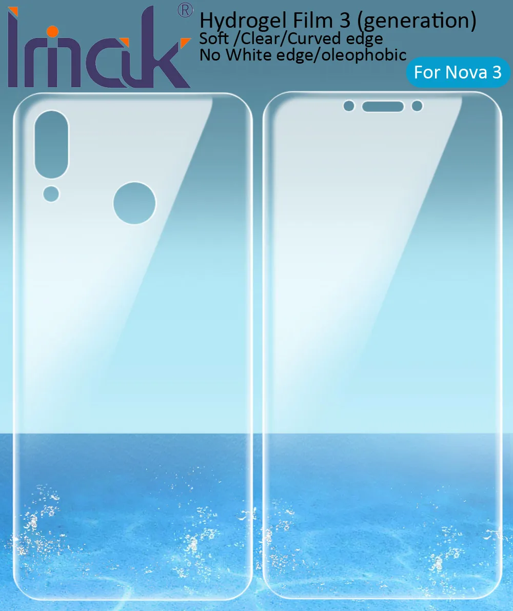Гидрогелевая пленка imak 3 III для Huawei Nova 4 задняя Передняя защитная прозрачная
