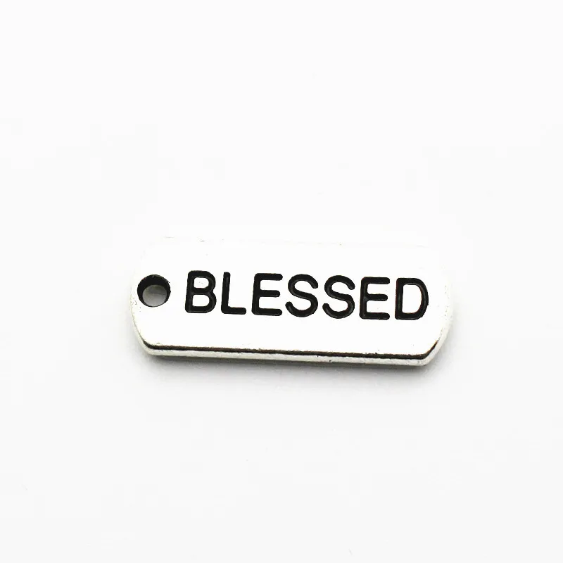 

New novelty 50pcs/lot silver blessed pendant Metal lobster clasp Dangle Charms Fit DIY Necklace Bracelet Jewelry