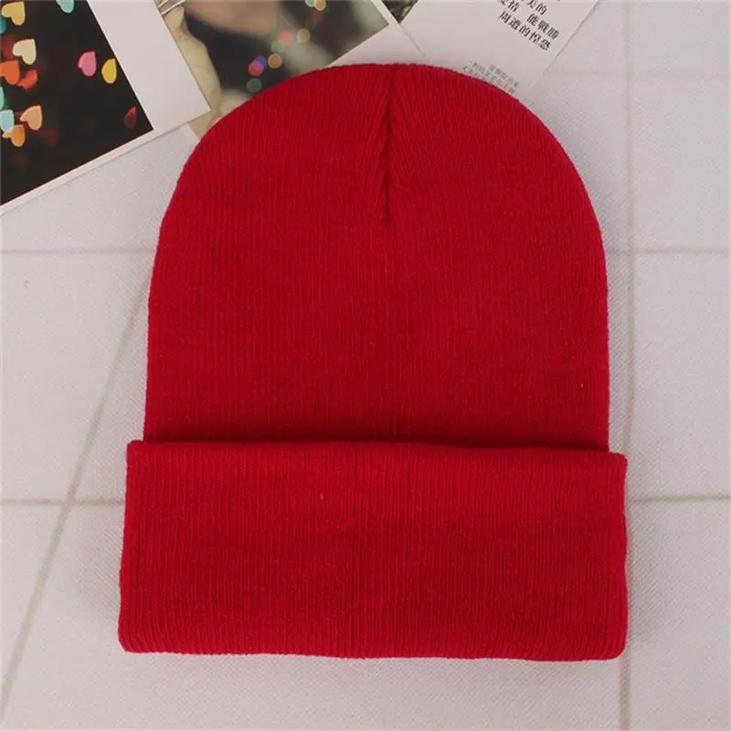 30 PCS DIY Personality Design Custom LOGO Autumn Winter Solid Color Knit Hats Skullies Beanies Men Women Team Brand Customize
