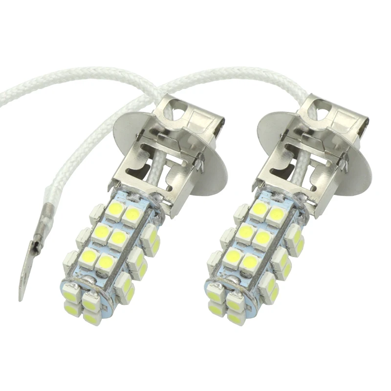 2 шт. H3 LED 28SMD Автомобильная противотуманная фара, дневные ходовые огни, белый DC 12 В, высокое качество, автомобильные лампы, белые 6000K Автомобильные противотуманные фары