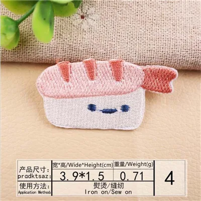 10PCS TYPE D 10 шт./партия милые суши патчи Одежда Вышивка Железо На Аппликации для сумок платье одежда Дешевые патчи аппликация на одежду - Цвет: 10PCS TYPE D