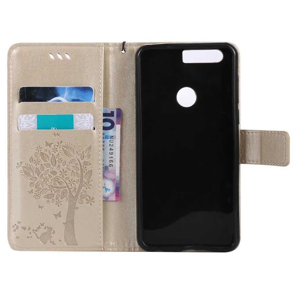 Deluxe бабочка цветок дерево кожа флип Бумажник сумка чехол для Huawei Honor 8 honor8 frd al00