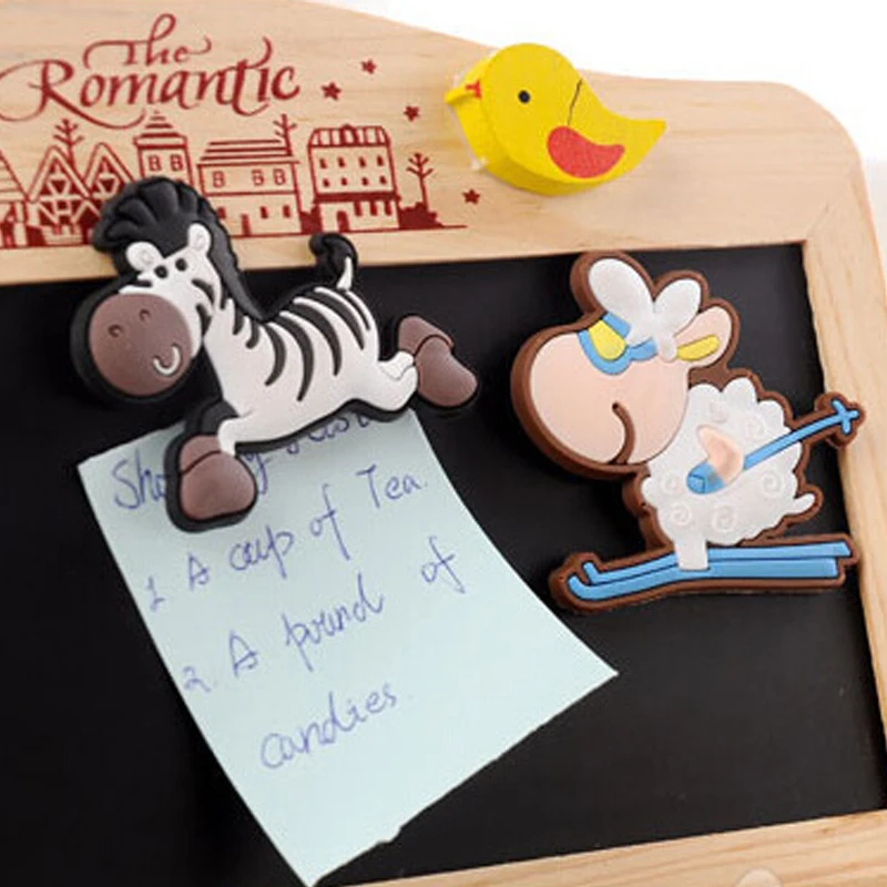 Мини мультфильм животных силиконовые магниты белая доска холодильник стикер