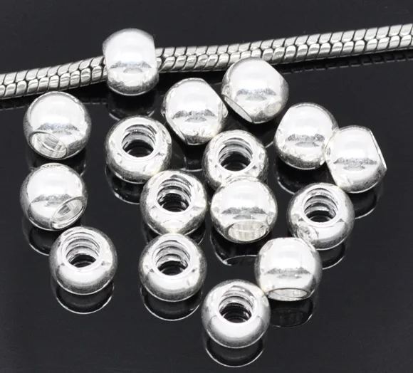 Серебряные украшения doreenbeads Smooth Stopper винтовые шарики подходят для европейского