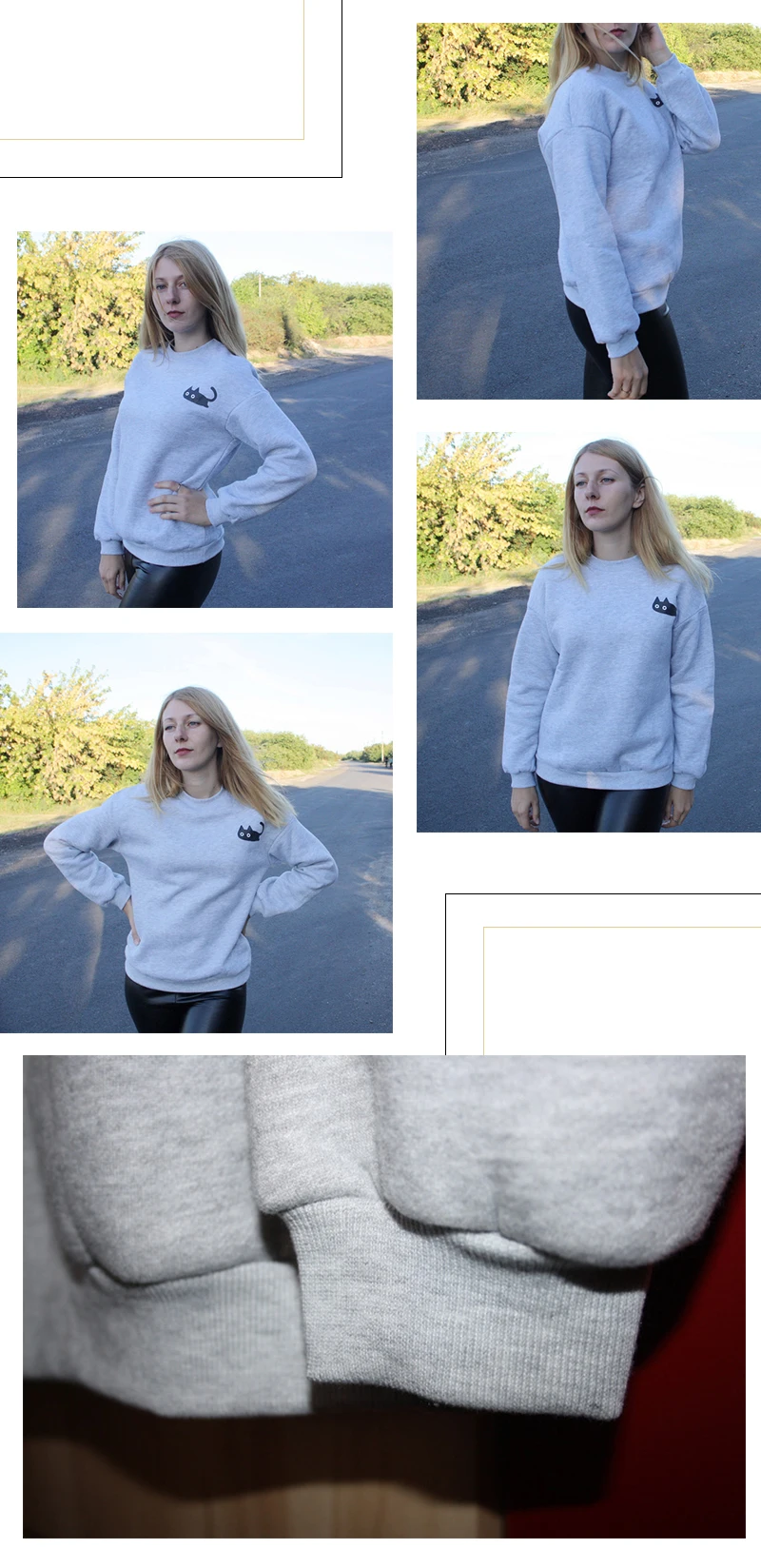 Dotfashion/вязаный пуловер с изображением кота; серый свитер с круглым вырезом и мультипликационным принтом для девочек; коллекция года; сезон весна-осень; Женский Повседневный Топ