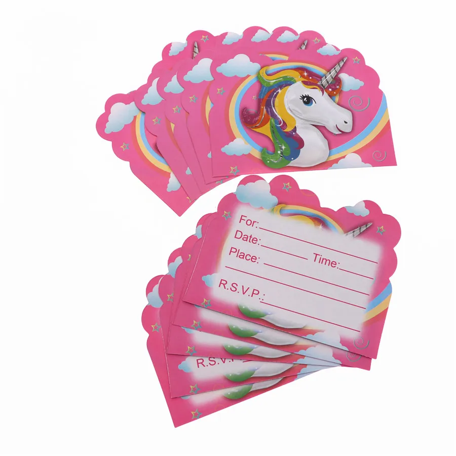 A0026 10pcs Набор одноразовой посуды в виде единорога, украшения для дня рождения, детские одноразовые стаканчики, соломенные салфетки для девочек, вечерние принадлежности в виде единорога - Цвет: A0026 10pcs