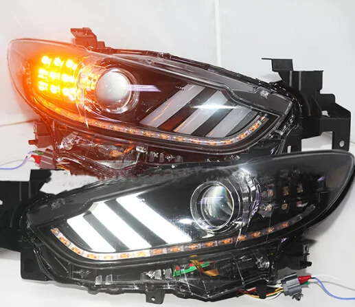 Model1 style 1 комплект Автомобильный Стайлинг для мазда 6 мазда6 Atenza фара HID xenon~ 2016y автомобильные аксессуары Головной фонарь для мазда6 Atenza противотуманная фара - Цвет: Model1 style