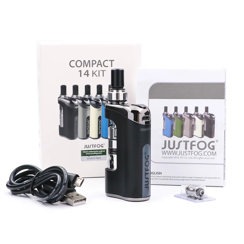 Комплект электронных сигарет JustFog Compact 14 Kit 1500mah Встроенный аккумулятор с 5 шт. Coil vs Justfog Q16/Q14 Kit