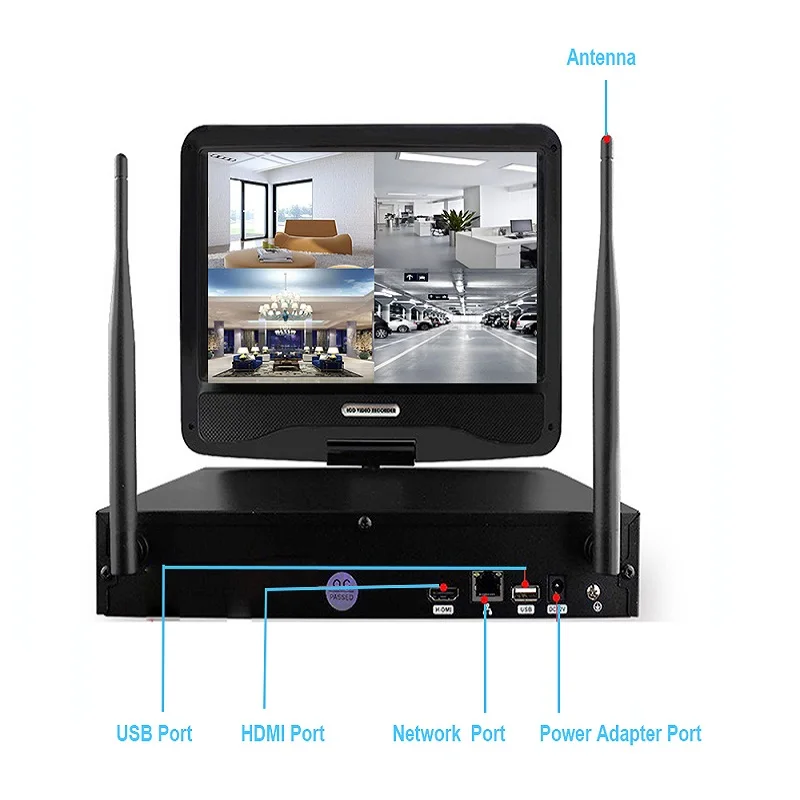 4 шт. 960P HD наружная система безопасности камера 10 &quotLCD 4CH NVR комплект 2 ТБ HDD IP66
